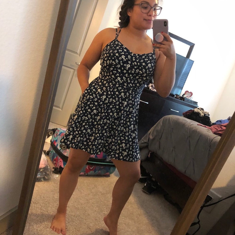 Blue floral dress